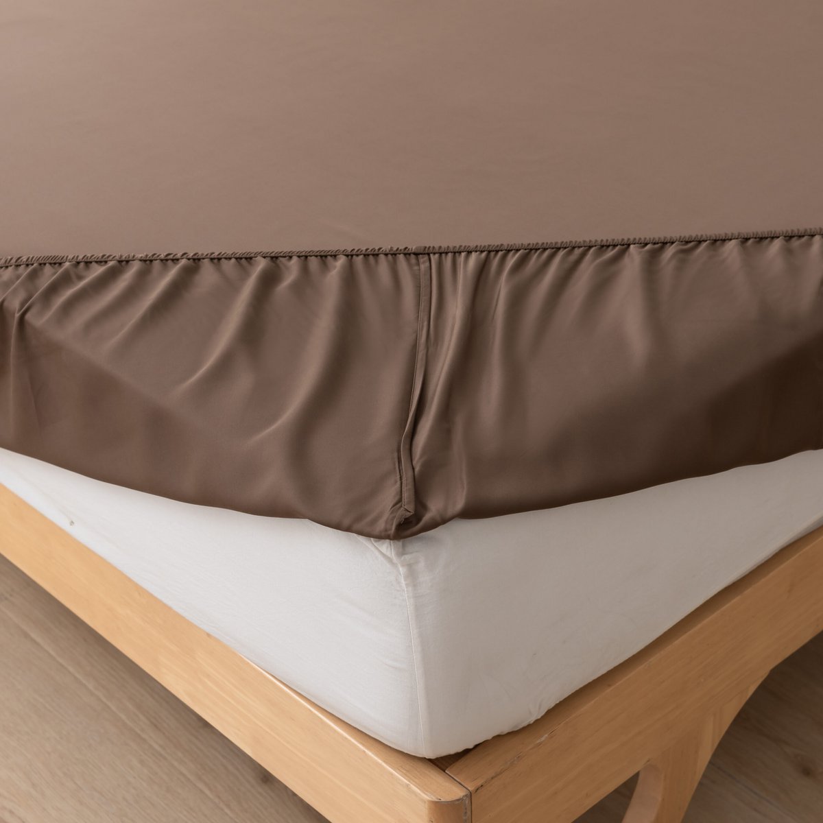 Bambus-Bettwäscheset für 1 Person, Coffee Brown, 400TC