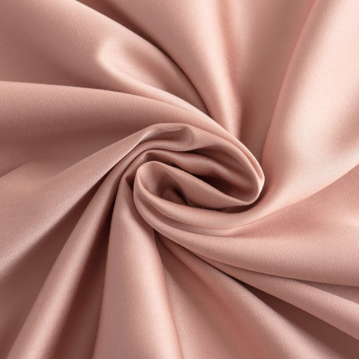 Close-up of the silky, swirled 400TC bamboo fabric in Cuddle Pink showing its smooth sheen