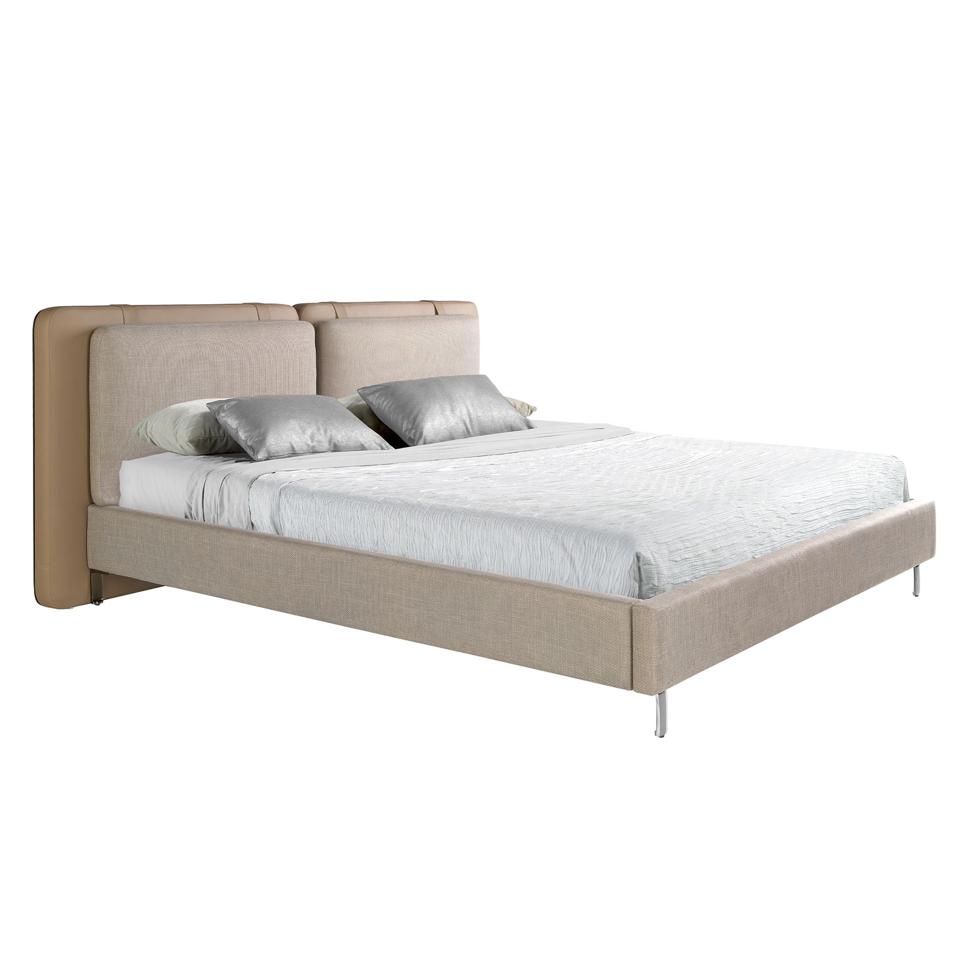 Stuttgart 180x200 Polsterbett MaterialMix LENO color mink grau main