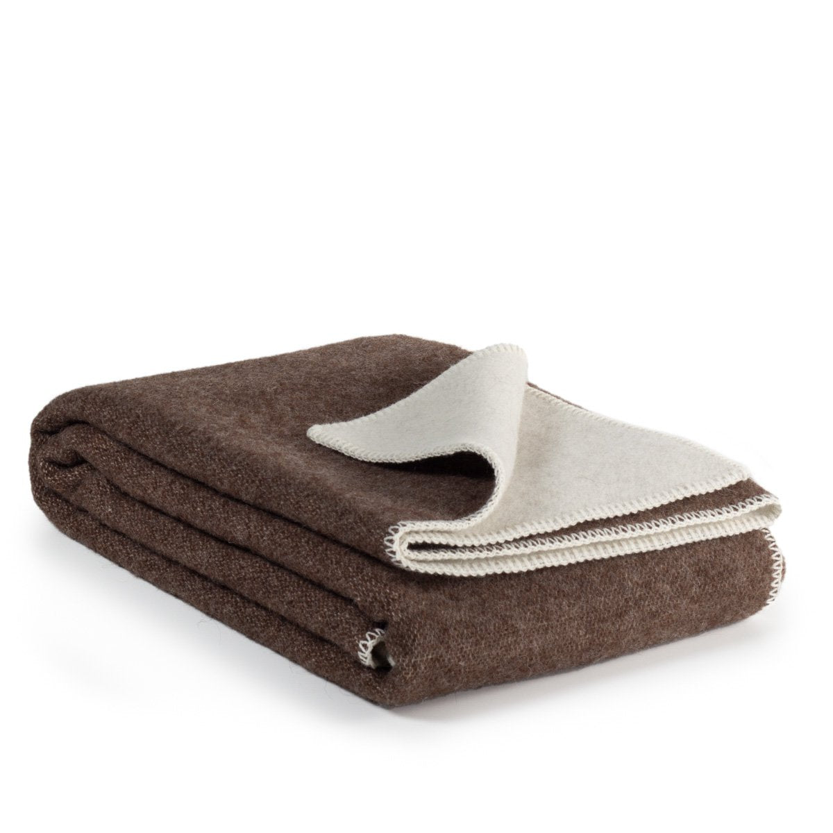 Folded Woolen Bedspread Chocolate Chip in chocolate brown